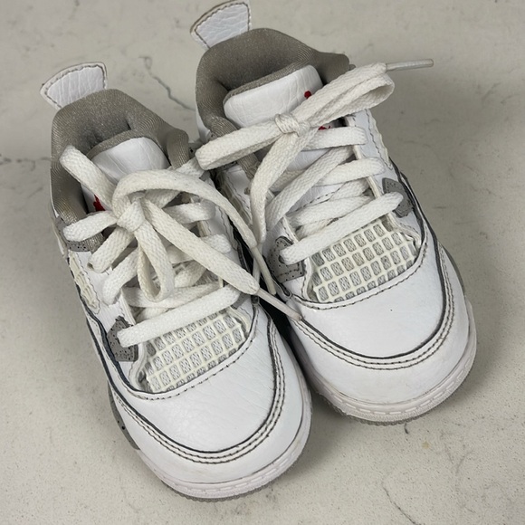 Nike Air Jordan 4 IV Retro White Oreo Toddler Sneakers BQ7670-100 Size 6C - Picture 13 of 16
